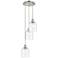 Ballston Bella 12"W 3-Light Polished Nickel Corded Pendant w/ Clear Sh