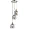 Ballston Bella 12"W 3-Light Polished Nickel Corded Pendant w/ Smoke Sh