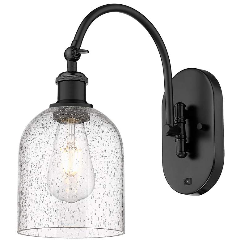 Image 1 Ballston Bella 13"H Black Horizontally Adjustable Sconce w/ Seedy Shad