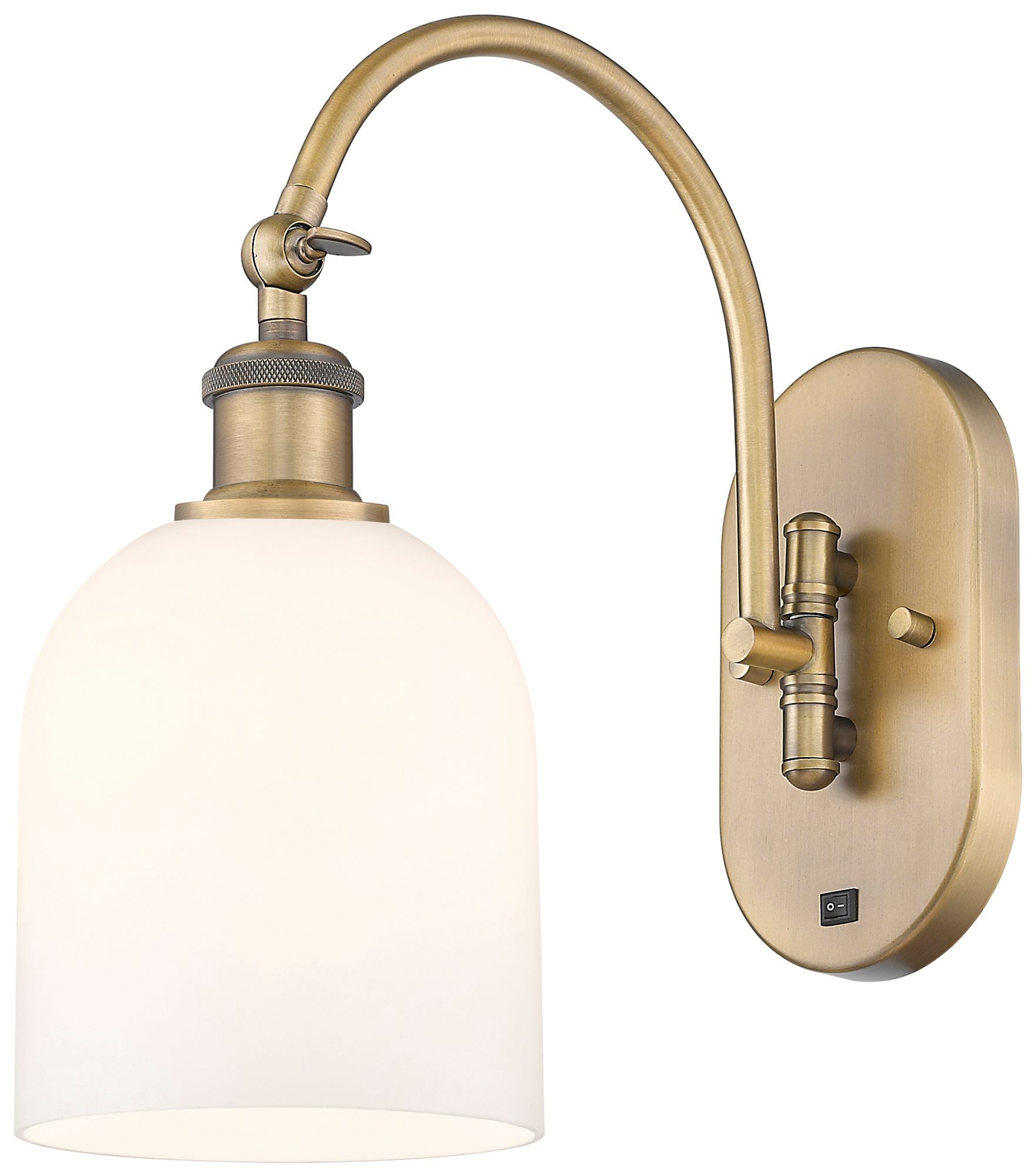 Ballston Bella 13"H Brushed Brass Adjustable Sconce w/ Gloss White Sha