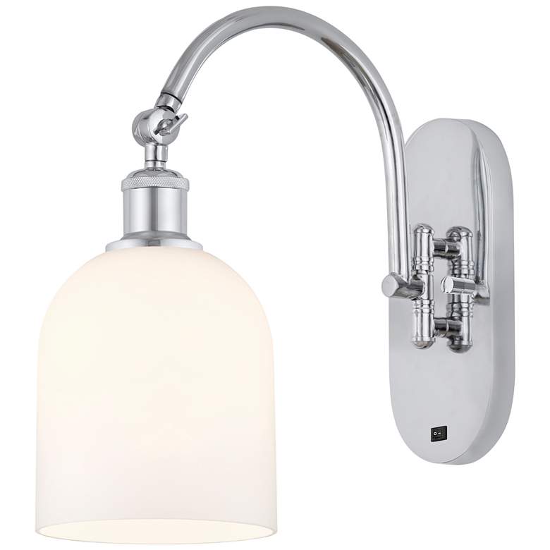 Image 1 Ballston Bella 13"H Chrome Adjustable Sconce w/ Gloss White Shade