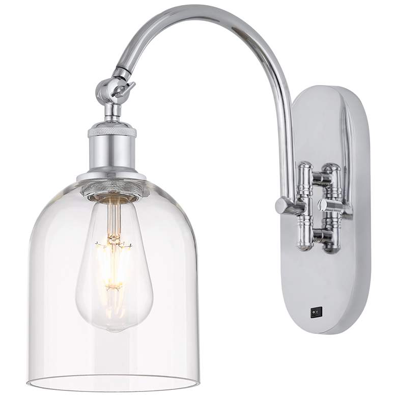 Image 1 Ballston Bella 13"H Chrome Horizontally Adjustable Sconce w/ Clear Sha