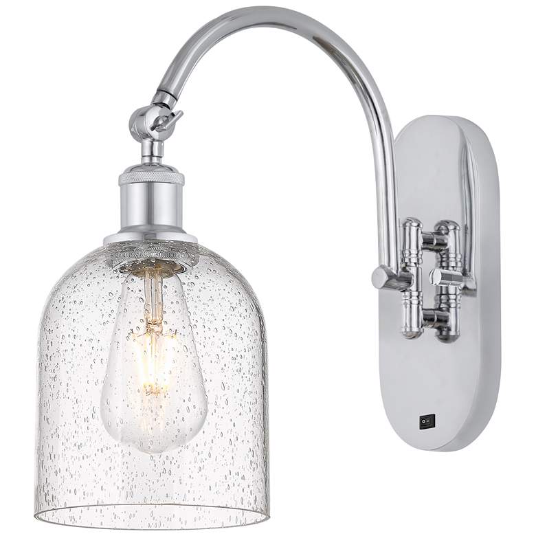 Image 1 Ballston Bella 13"H Chrome Horizontally Adjustable Sconce w/ Seedy Sha