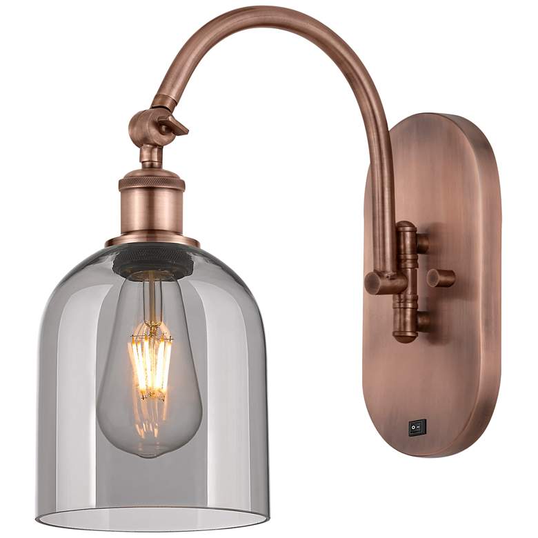 Image 1 Ballston Bella 13"H Copper Horizontally Adjustable Sconce w/ Smoke Sha