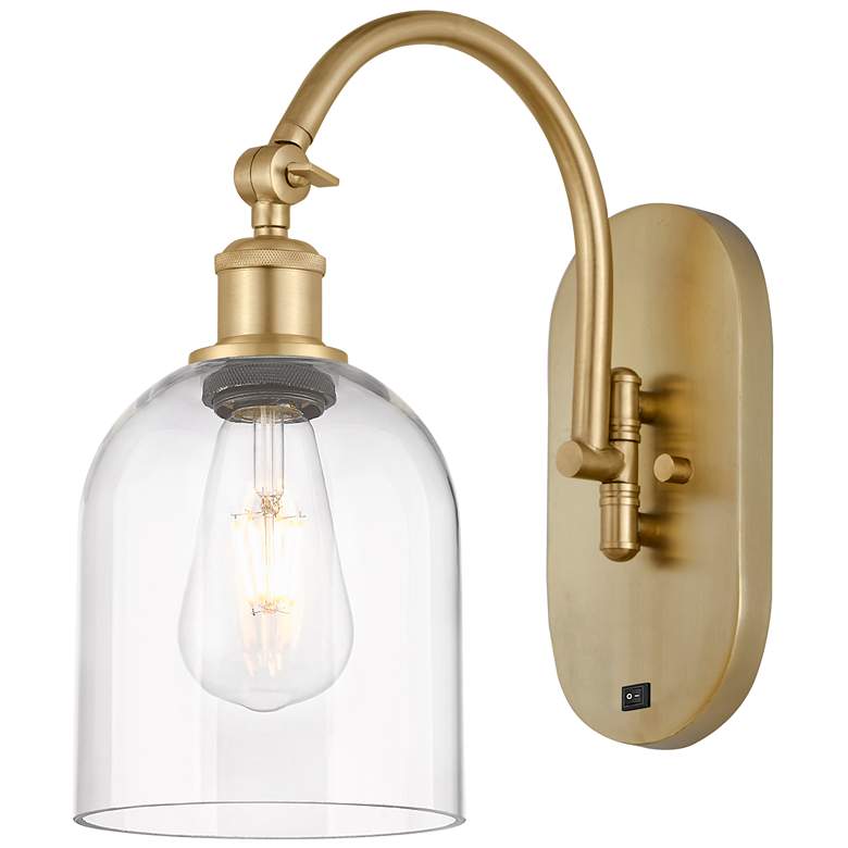 Image 1 Ballston Bella 13"H Gold Horizontally Adjustable Sconce w/ Clear Shade