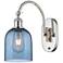 Ballston Bella 13"H Polished Nickel Adjustable Sconce w/ Blue Shade