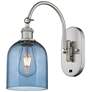 Ballston Bella 13"H Satin Nickel Adjustable Sconce w/ Blue Shade