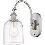 Ballston Bella 13"H Satin Nickel Adjustable Sconce w/ Clear Shade