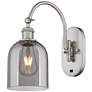 Ballston Bella 13"H Satin Nickel Adjustable Sconce w/ Smoke Shade