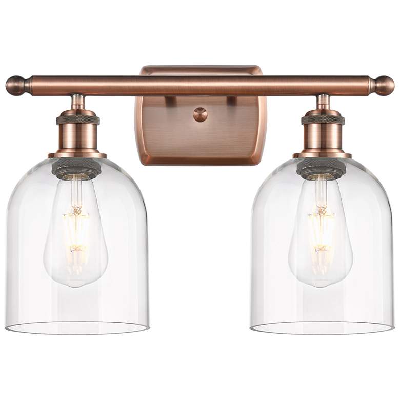 Image 1 Ballston Bella 15.5" Wide 2 Light Antique Copper Bath Light w/ Clear S