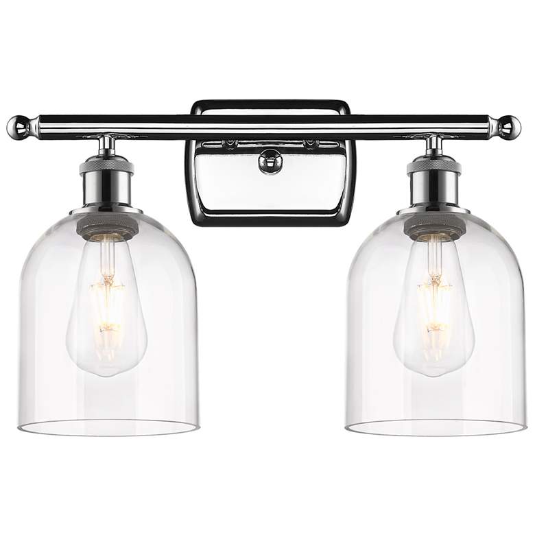 Image 1 Ballston Bella 15.5" Wide 2 Light Polished Chrome Bath Light w/ Clear