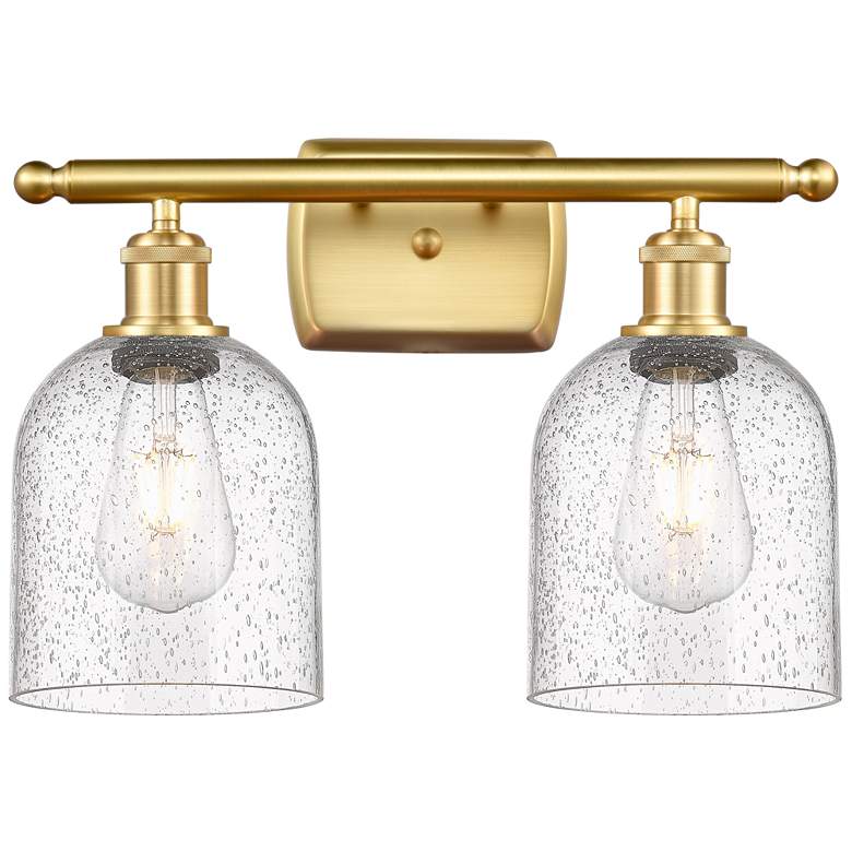 Image 1 Ballston Bella 15.5" Wide 2 Light Satin Gold Bath Light With Seedy Sha