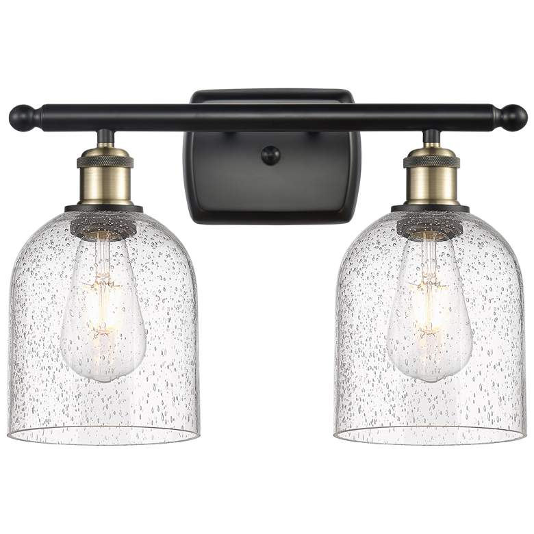 Image 1 Ballston Bella 15.5"W 2 Light Black Antique Brass Bath Light w/ Seedy