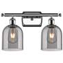 Ballston Bella 15.5"W 2 Light Chrome Bath Light w/ Light Smoke Shade