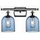 Ballston Bella 15.5"W 2 Light Chrome Bath Light w/ Princess Blue Shade
