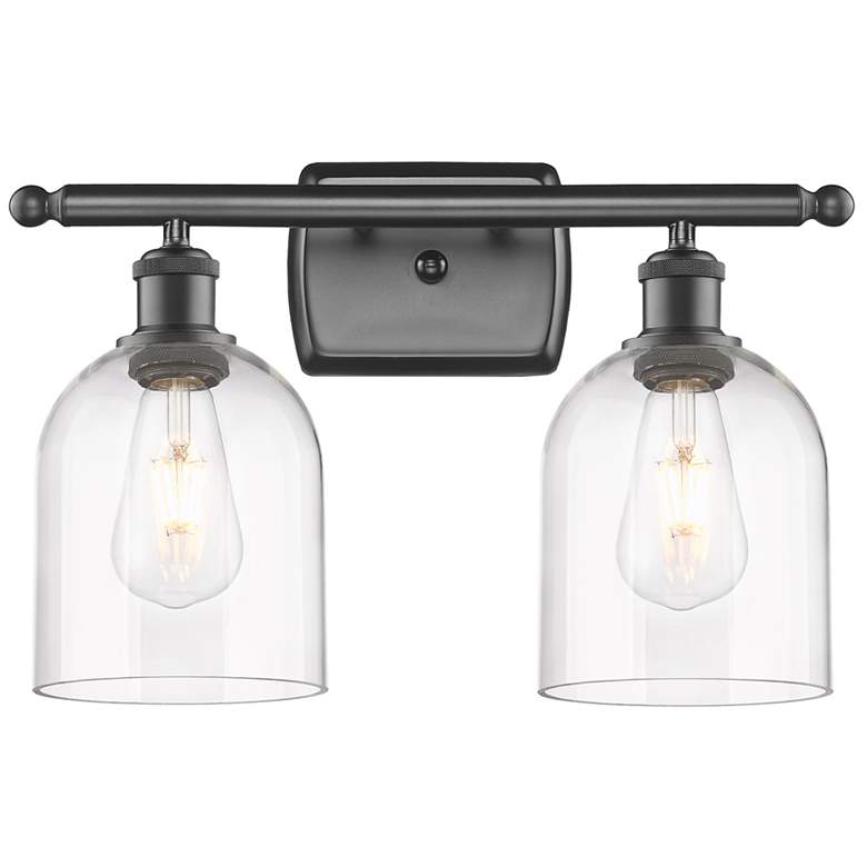 Image 1 Ballston Bella 15.5"W 2 Light Oil Rubbed Bronze Bath Light w/ Clear Sh