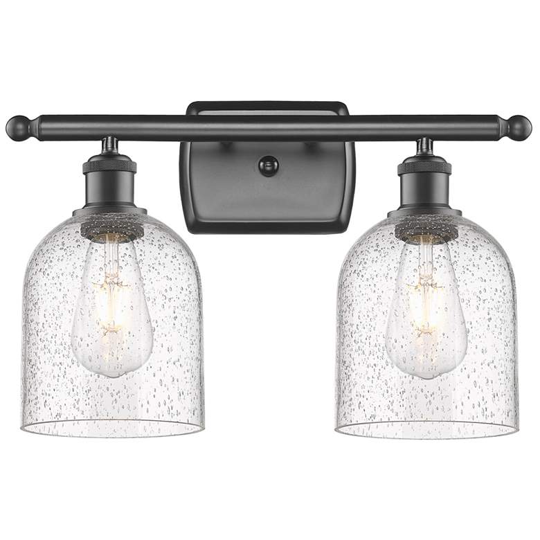 Image 1 Ballston Bella 15.5"W 2 Light Oil Rubbed Bronze Bath Light w/ Seedy Sh