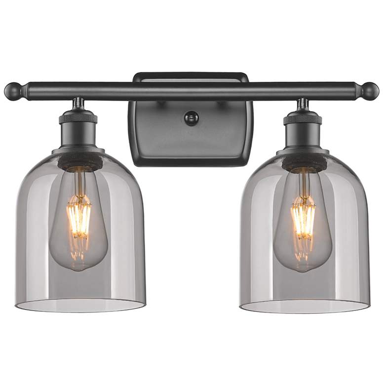 Image 1 Ballston Bella 15.5"W 2 Light Oiled Bronze Bath Light w/ Light Smoke S