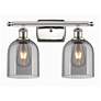 Ballston Bella 15.5"W 2 Light Polished Nickel Bath Light w/ Smoke Shad