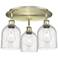 Ballston Bella 17.25" Wide 3-Light Antique Brass Flush Mount w/ Seedy