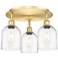 Ballston Bella 17.25" Wide 3-Light Satin Gold Flush Mount With Clear S
