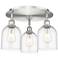 Ballston Bella 17.25" Wide 3-Light Satin Nickel Flush Mount w/ Clear S