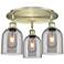 Ballston Bella 17.25"W 3-Light Antique Brass Flush Mount w/ Smoke Shad