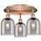 Ballston Bella 17.25"W 3-Light Copper Flush Mount w/ Light Smoke Shade