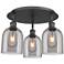 Ballston Bella 17.25"W 3-Light Matte Black Flush Mount w/ Light Smoke