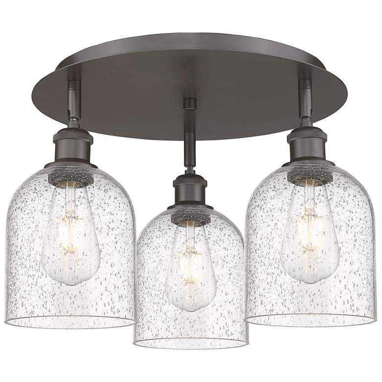 Image 1 Ballston Bella 17.25"W 3-Light Oil Rubbed Bronze Flush Mount w/ Seedy