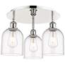 Ballston Bella 17.25"W 3-Light Polished Nickel Flush Mount w/ Clear Sh