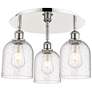 Ballston Bella 17.25"W 3-Light Polished Nickel Flush Mount w/ Seedy Sh