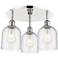 Ballston Bella 17.25"W 3-Light Polished Nickel Flush Mount w/ Seedy Sh