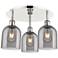 Ballston Bella 17.25"W 3-Light Polished Nickel Flush Mount w/ Smoke Sh