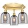 Ballston Bella 17.25"W 3-Light Satin Gold Flush Mount w/ Light Smoke S