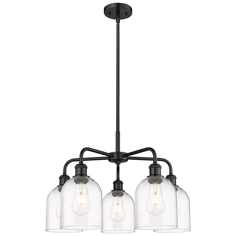 Image 1 Ballston Bella 23.5"W 5-Light Black Stem Chandelier w/ Clear Shade