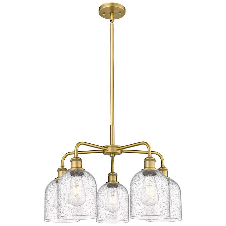 Image 1 Ballston Bella 23.5"W 5-Light Brushed Brass Stem Chandelier w/ Seedy S