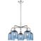 Ballston Bella 23.5"W 5-Light Chrome Stem Chandelier w/ Blue Shade