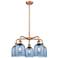 Ballston Bella 23.5"W 5-Light Copper Stem Chandelier w/ Blue Shade