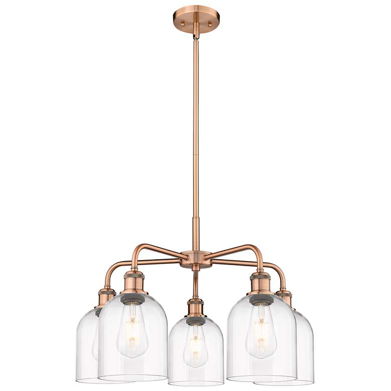 Image 1 Ballston Bella 23.5"W 5-Light Copper Stem Chandelier w/ Clear Shade