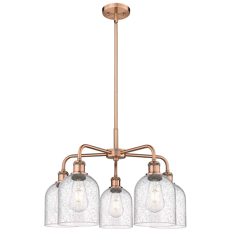 Image 1 Ballston Bella 23.5"W 5-Light Copper Stem Chandelier w/ Seedy Shade