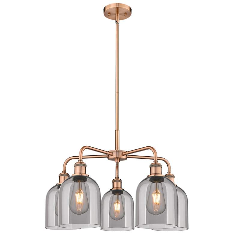 Image 1 Ballston Bella 23.5"W 5-Light Copper Stem Chandelier w/ Smoke Shade