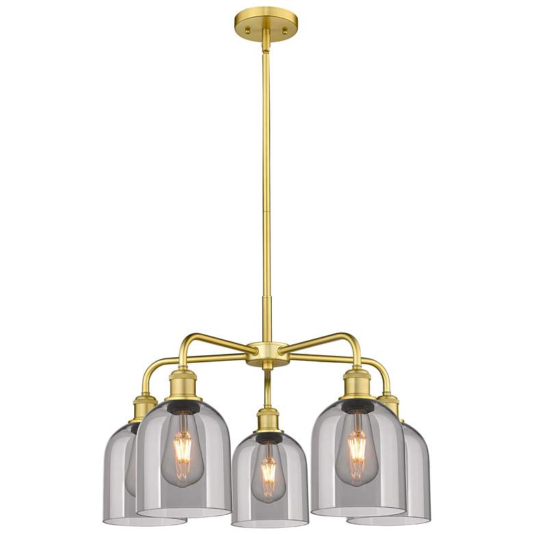 Image 1 Ballston Bella 23.5"W 5-Light Gold Stem Chandelier w/ Smoke Shade