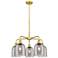 Ballston Bella 23.5"W 5-Light Gold Stem Chandelier w/ Smoke Shade