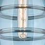 4_Ballston Bella 23.5"W 5-Light Satin Gold Stem Chandelier w/ Blue Shade more views