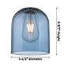 5_Ballston Bella 23.5"W 5-Light Satin Gold Stem Chandelier w/ Blue Shade more views