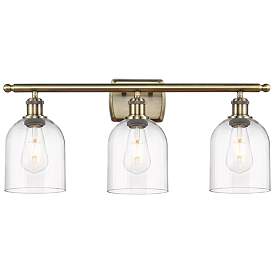 Image1 of Ballston Bella 25.5" Wide 3 Light Antique Brass Bath Light With Clear