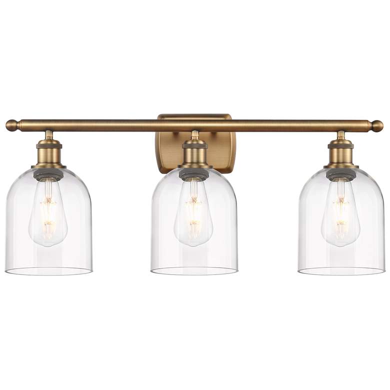 Image 1 Ballston Bella 25.5" Wide 3 Light Brushed Brass Bath Light With Clear