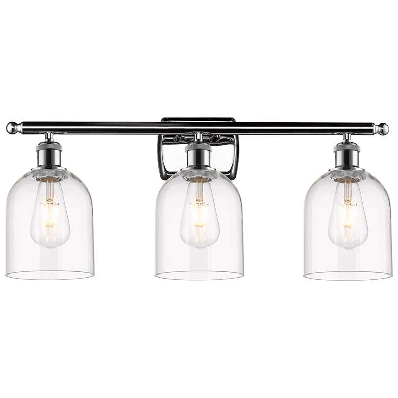 Image 1 Ballston Bella 25.5" Wide 3 Light Polished Chrome Bath Light w/ Clear
