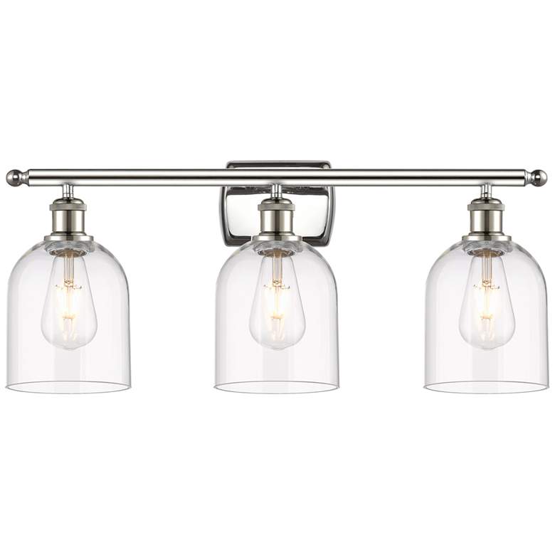 Image 1 Ballston Bella 25.5" Wide 3 Light Polished Nickel Bath Light w/ Clear